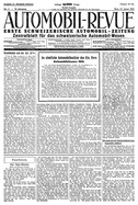 Titelblatt der Nummer 2 von Automobil-Revue Zeitungen 1922