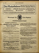 Titelblatt der Nummer 6 von Der Motorfahrer 1918