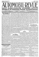 Titelblatt der Nummer 50 von Automobil-Revue Zeitungen 1928