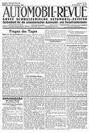 Titelblatt der Nummer 81 von Automobil-Revue Zeitungen 1930