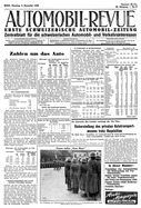 Titelblatt der Nummer 85 von Automobil-Revue Zeitungen 1939