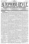 Titelblatt der Nummer 43 von Automobil-Revue Zeitungen 1922