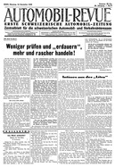 Titelblatt der Nummer 50 von Automobil-Revue Zeitungen 1940