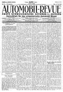 Titelblatt der Nummer 19 von Automobil-Revue Zeitungen 1922