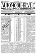 Titelblatt der Nummer 55 von Automobil-Revue Zeitungen 1925