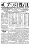 Titelblatt der Nummer 47 von Automobil-Revue Zeitungen 1920