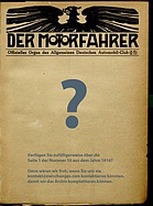 Titelblatt der Nummer 10 von Der Motorfahrer 1916
