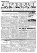Titelblatt der Nummer 23 von Automobil-Revue Zeitungen 1940