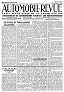 Titelblatt der Nummer 86 von Automobil-Revue Zeitungen 1933