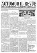 Titelblatt der Nummer 47 von Automobil-Revue Zeitungen 1952