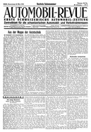 Titelblatt der Nummer 25 von Automobil-Revue Zeitungen 1934
