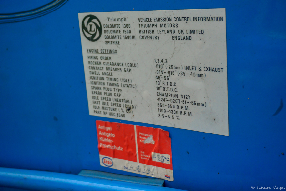 Bild 41 49 vom Fahrzeug-Verkaufsinserat Triumph Spitfire 1500 1980 KM garantiert - Motor komplett revidiert - ab MFK inkl. Veteraneneintrag - aus Liebhaberhand - inkl. Hardtop - CH-Fahrzeug