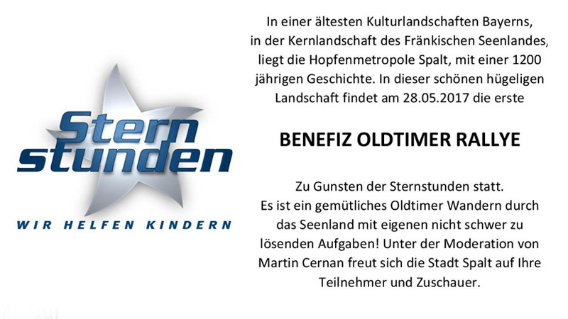 Logo der Veranstaltung «Sternstunden Benefiz Oldtimer Rallye»