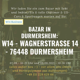 Logo der Veranstaltung «W14 Bazar mit Oldtimern und Sportwagen»