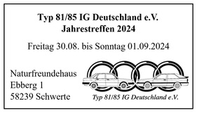 Logo der Veranstaltung «Jahrestreffen Audi Typ 81/85 IG Deutschland e.V.»