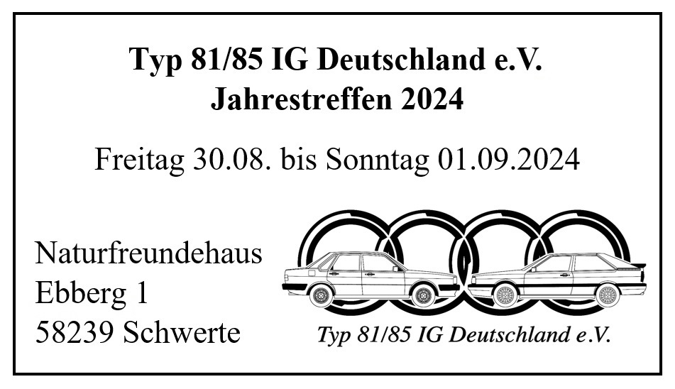 Logo der Veranstaltung «Jahrestreffen Audi Typ 81/85 IG Deutschland e.V.»