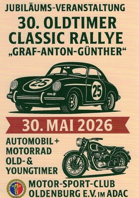 Logo der Veranstaltung «30. MSCO Oldtimer Classic Rallye "Graf-Anton-Günther"» Logo der Veranstaltung «30. MSCO Oldtimer Classic Rallye "Graf-Anton-Günther"»