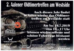 Logo der Veranstaltung «2. Oldtimertreffen in Aalen am Westside» Logo der Veranstaltung «2. Oldtimertreffen in Aalen am Westside»