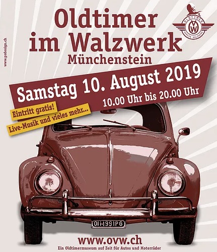Logo der Veranstaltung «Oldtimer im Walzwerk Münchenstein»