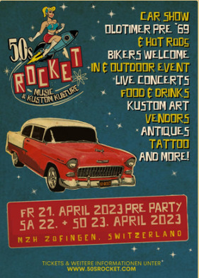 Logo der Veranstaltung «50’s Rocket – Music & Custom Culture» Logo der Veranstaltung «50’s Rocket – Music & Custom Culture»