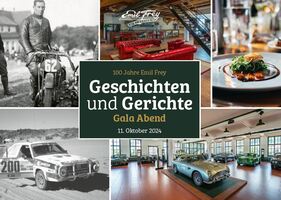 Logo der Veranstaltung «100 Jahre Emil Frey – Geschichten und Gerichte»