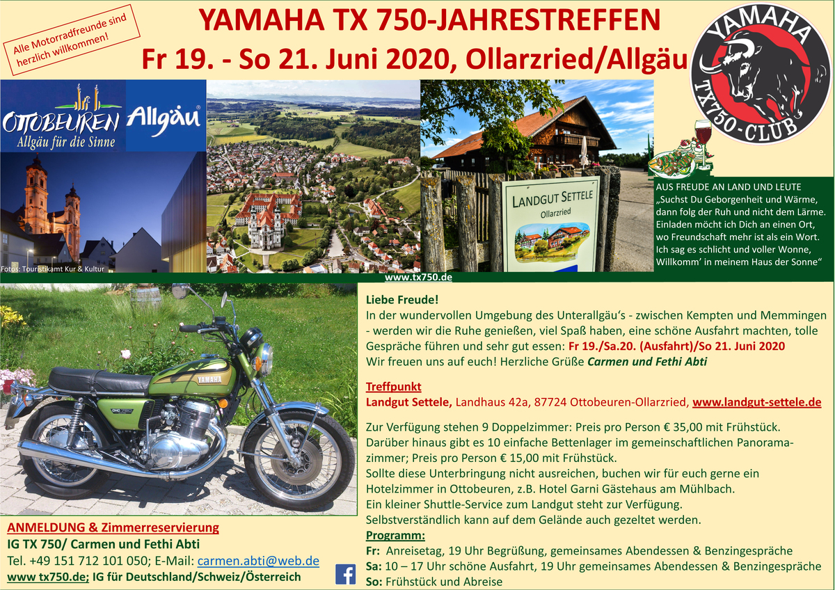 Logo der Veranstaltung «Yamaha TX 750 Jahrestreffen»